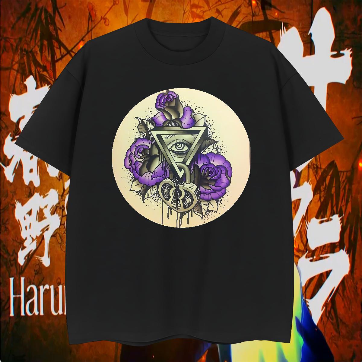 Wholesale Man T Shirts 230g Cotton eye of the devil Street wear Hip Hop Asian Size Crew Neck Breathable Couples T Shirts New Arrival Tee Shirt