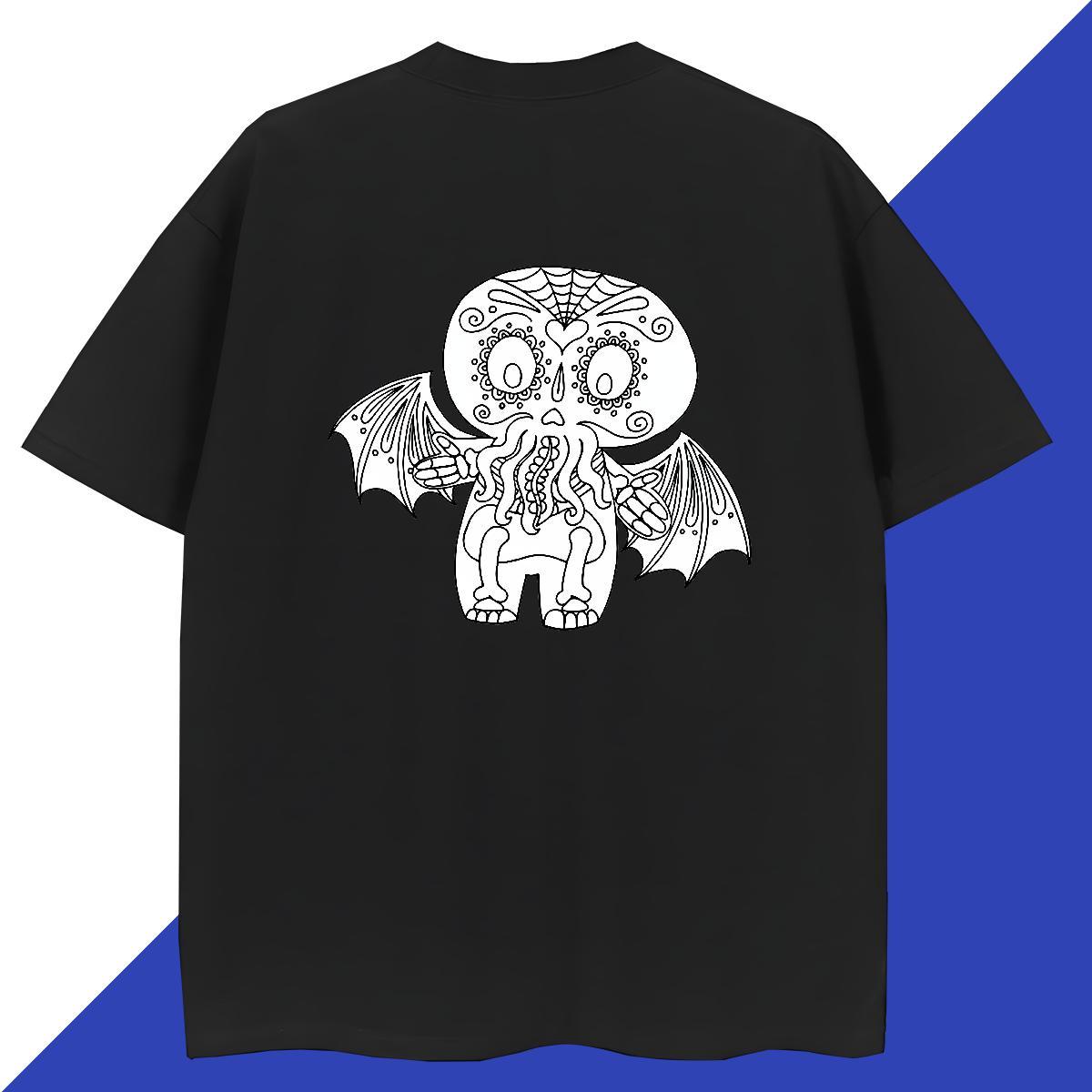 Cool Design T Shirts Men 230g 100% Cotton skull Casual Beach DIY Logo Oversized Crew Neck Tshirts Fashion Casual Tops