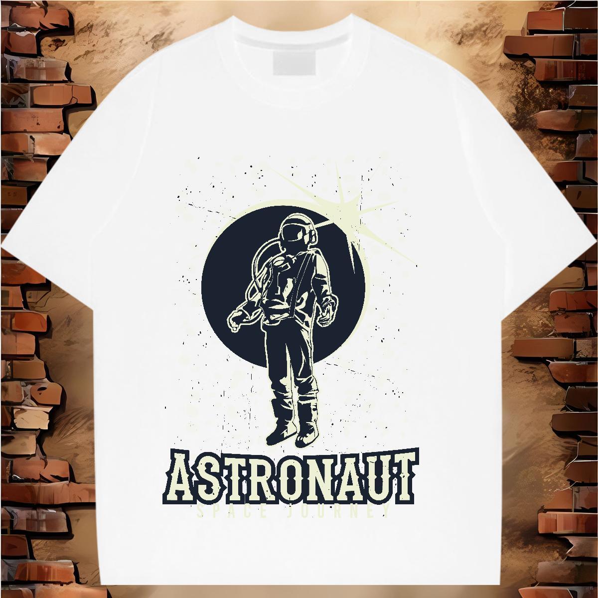 Popular Unisex Tshirts 230g 100% Cotton space Hip Hop Street T-Shirts Crew Neck DIY Printed Clothings