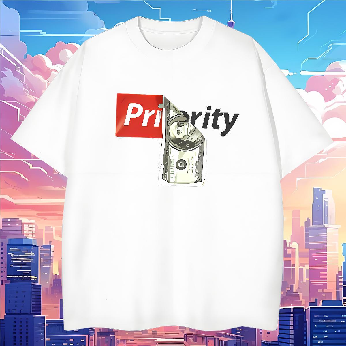 Brand T shirt 100% Cotton 230g money Street Wear Oversized 3XL 4XL Breathable Tshirt for Man Woman 2024 DIY Tees Shirts