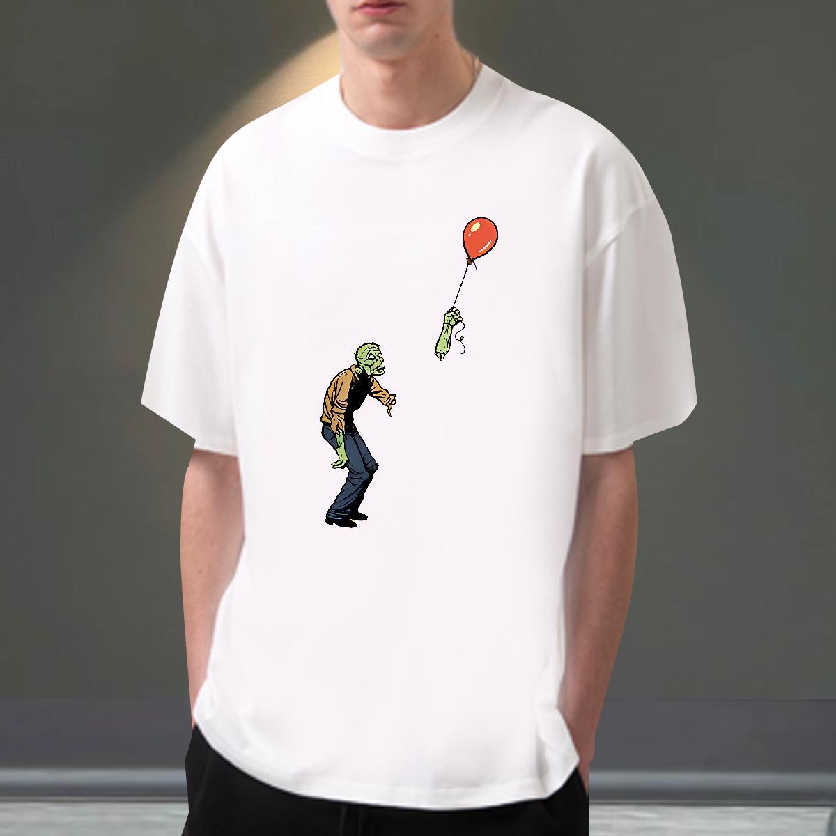 Cool Design T-Shirts for Men 230g Pure Cotton skull Hip Hop Cartoon Printing L-4XL Crew Neck Tshirts Classic Tops Shirt