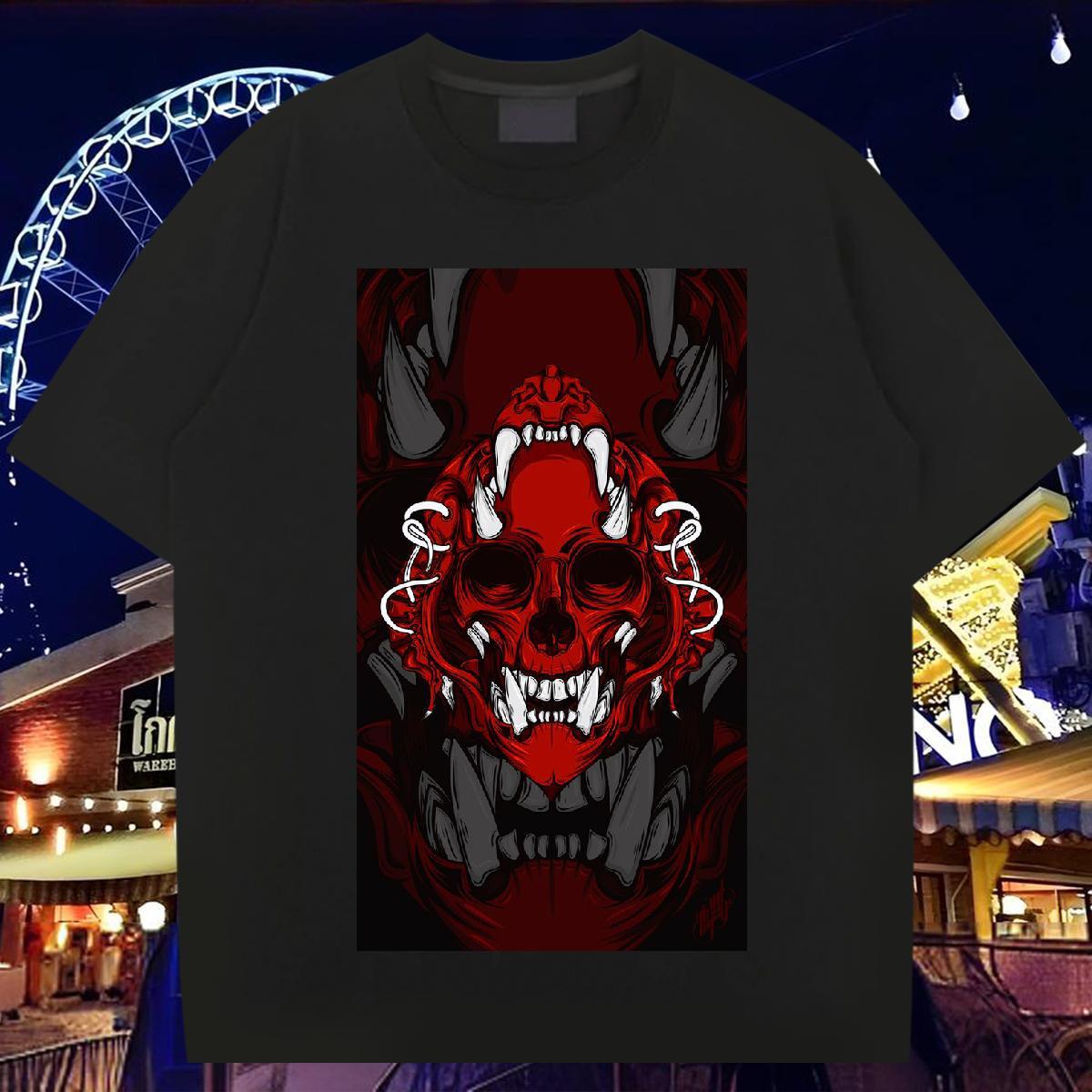 Classic T-Shirts 100% Cotton 230g skull Sports Casual DIY Logo Oversized Breathable Soft Mens Tshirts Fashion Design Tops