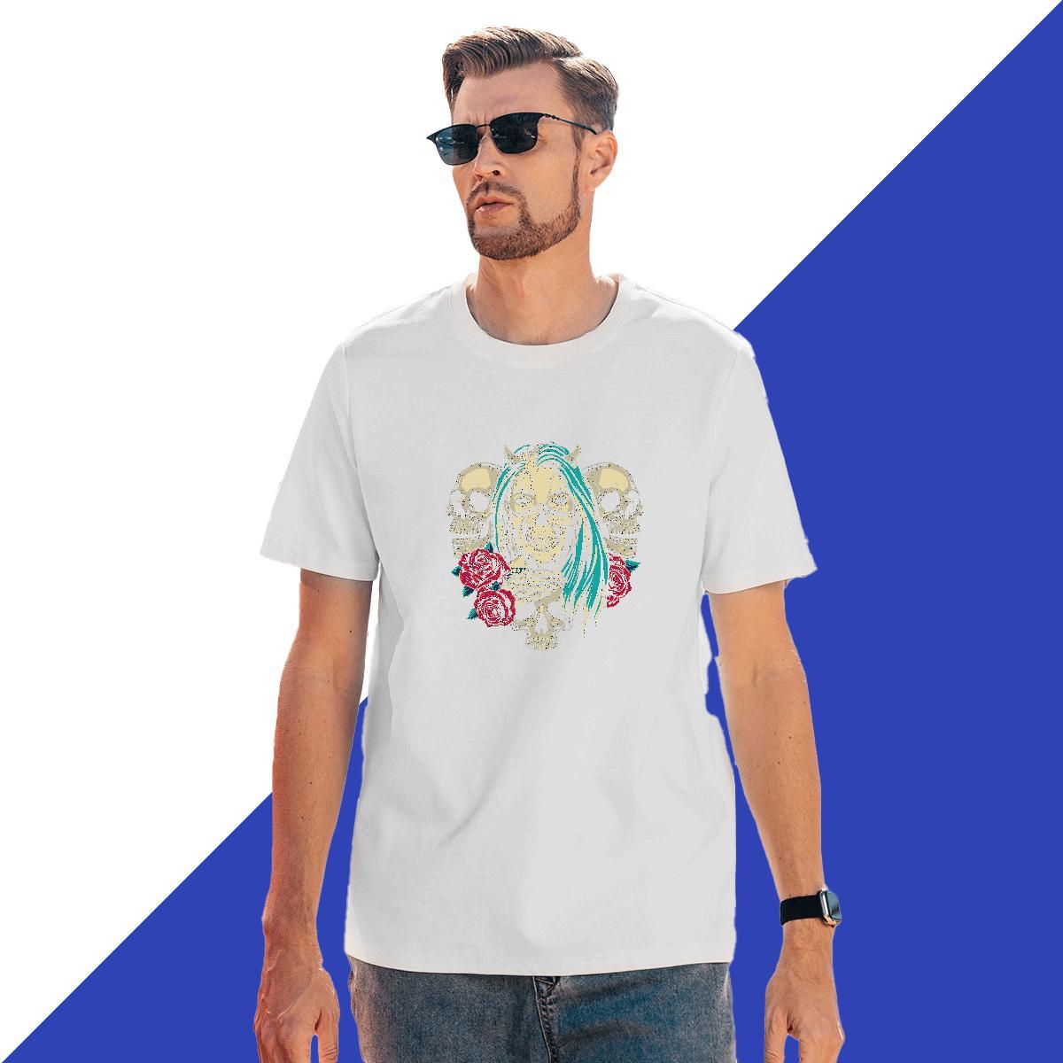 TOP Quality T Shirt For Man 100% Cotton 230g skull Sport Customized Breathable Men Tops Tees 2024 DIY Tops Shirt