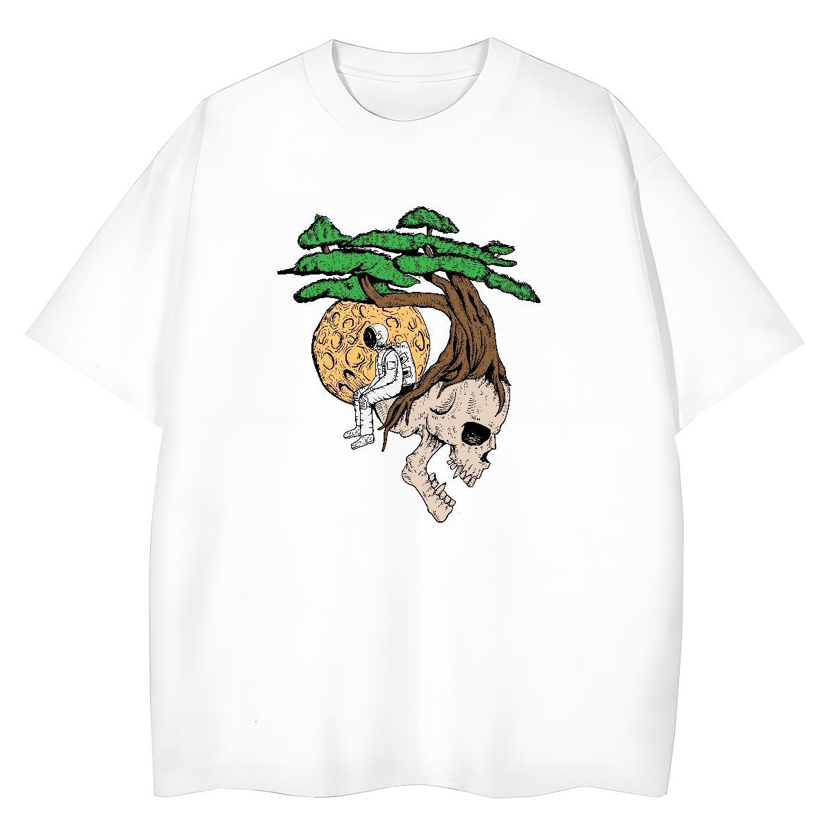 High quality Tshirt for Man Woman 230g Pure Cotton terror Daily Wear T-Shirts Round Neck Short Sleeve DIY Anime Top Shirts