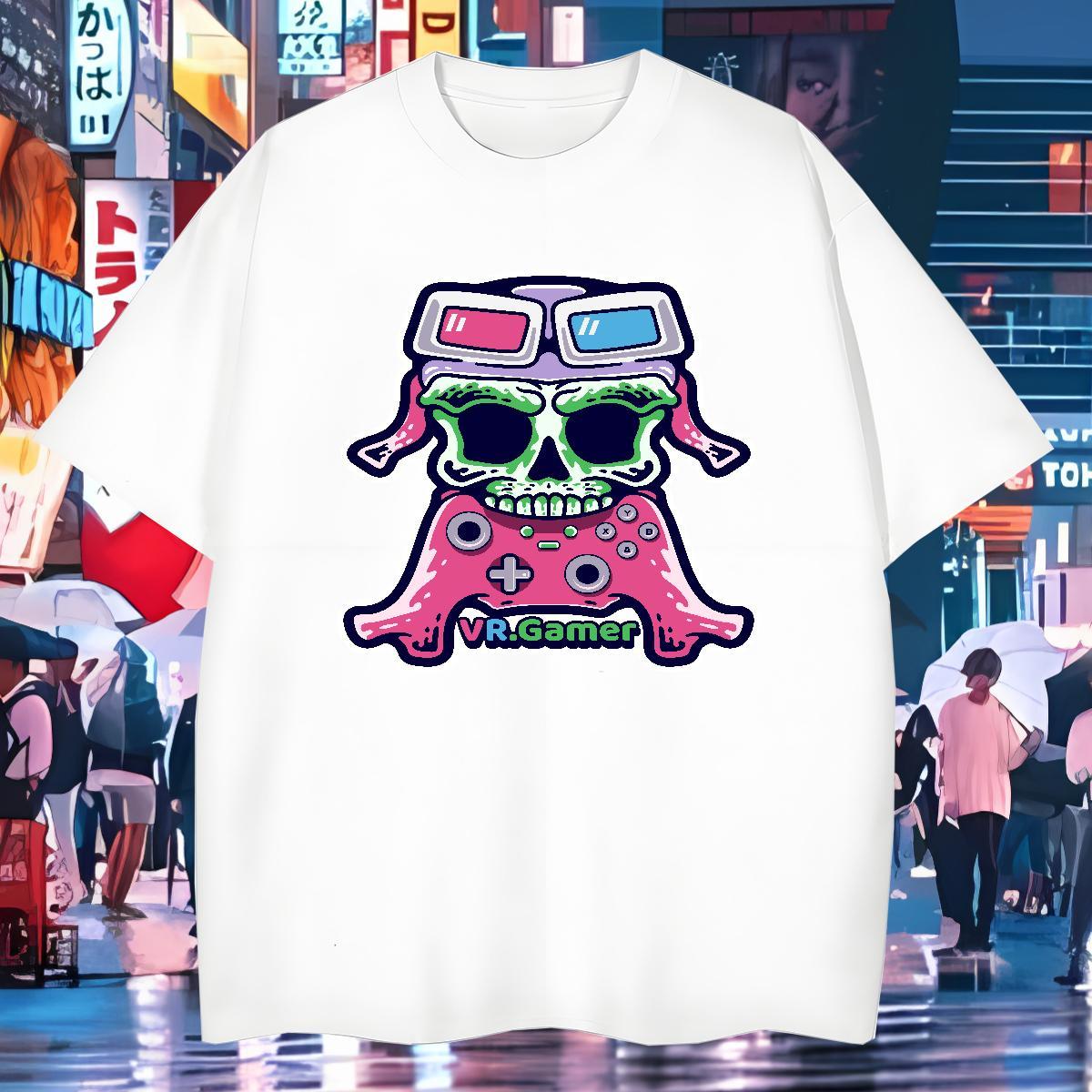Cool Design T-Shirts 100% Cotton 230g skull Daily Outfit DIY Printed Breathable Short Sleeve Couples T Shirts New Arrival Clothes