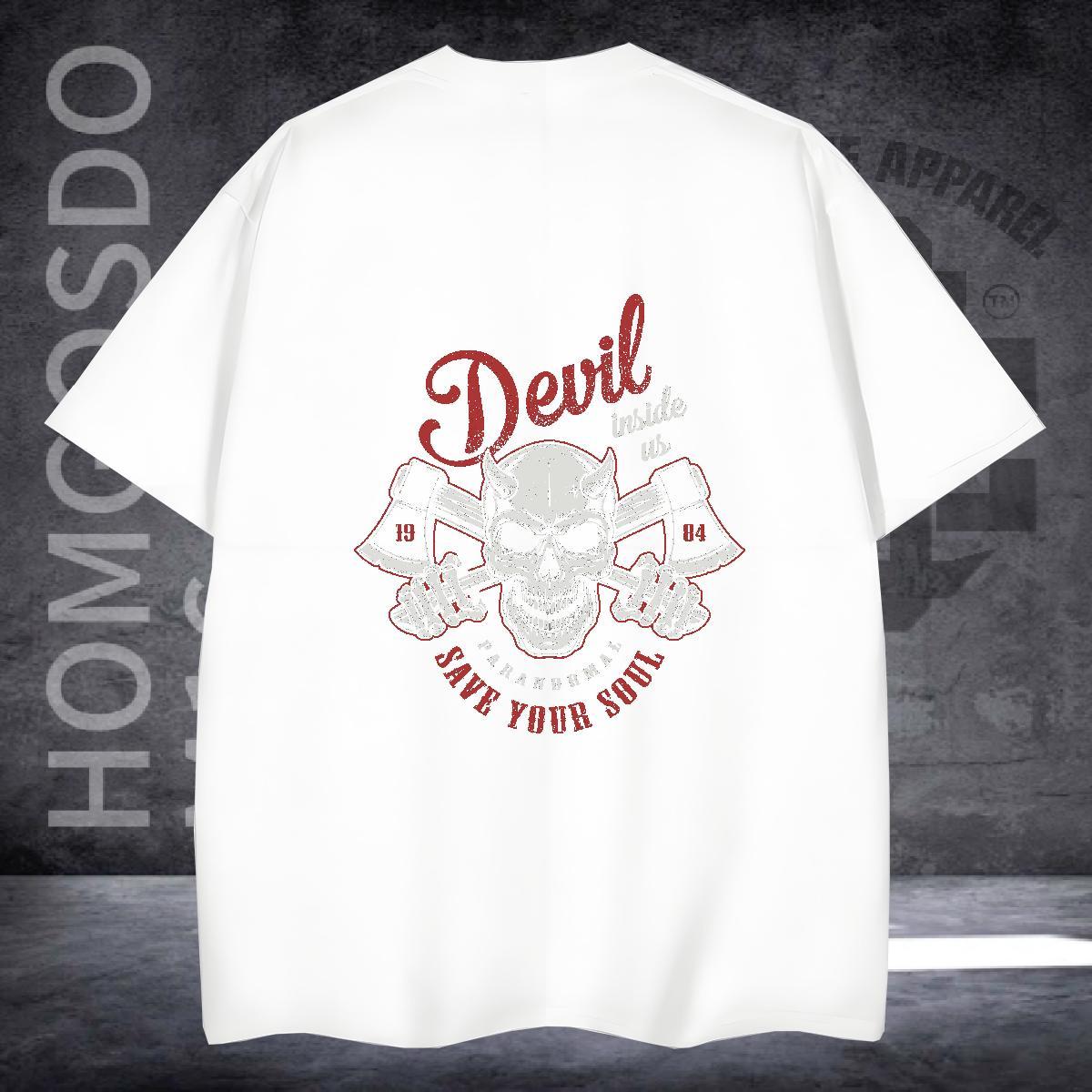 Unisex Mens T Shirts 230g 100% Cotton skull Anime Printing Street Custom Big Size Crew Neck Couples T Shirts Fashion Clothings