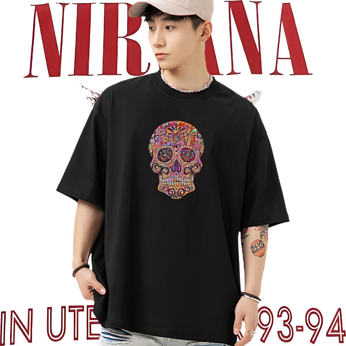 Loose Fit T-Shirts for Men 100% Cotton 230g skull Summer Casual Custom Anime Crew Neck Breathable Tshirt for Man Woman New Polos