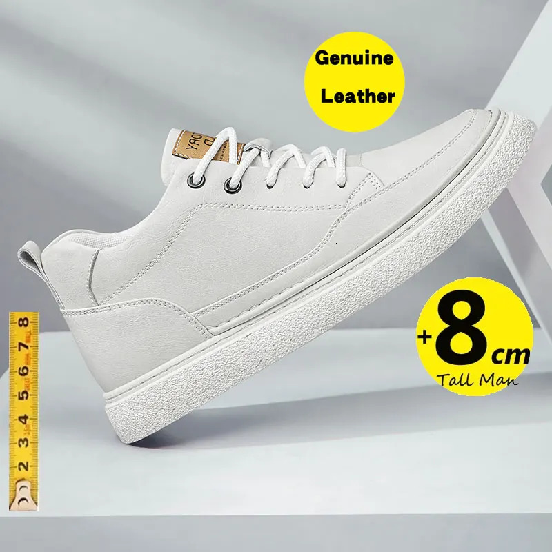 Men Sneakers Elevator Hidden Heels Hollow Board shoes Breathable Heightening 6CM 8CM Increase Casual Sports Height Shoes