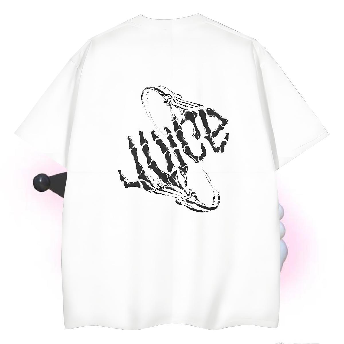 Cool Design T-Shirts 230g 100% Cotton skull Street Wear Floral Print Breathable Short Sleeve Tshirt for Man Woman 2024 DIY Clothings