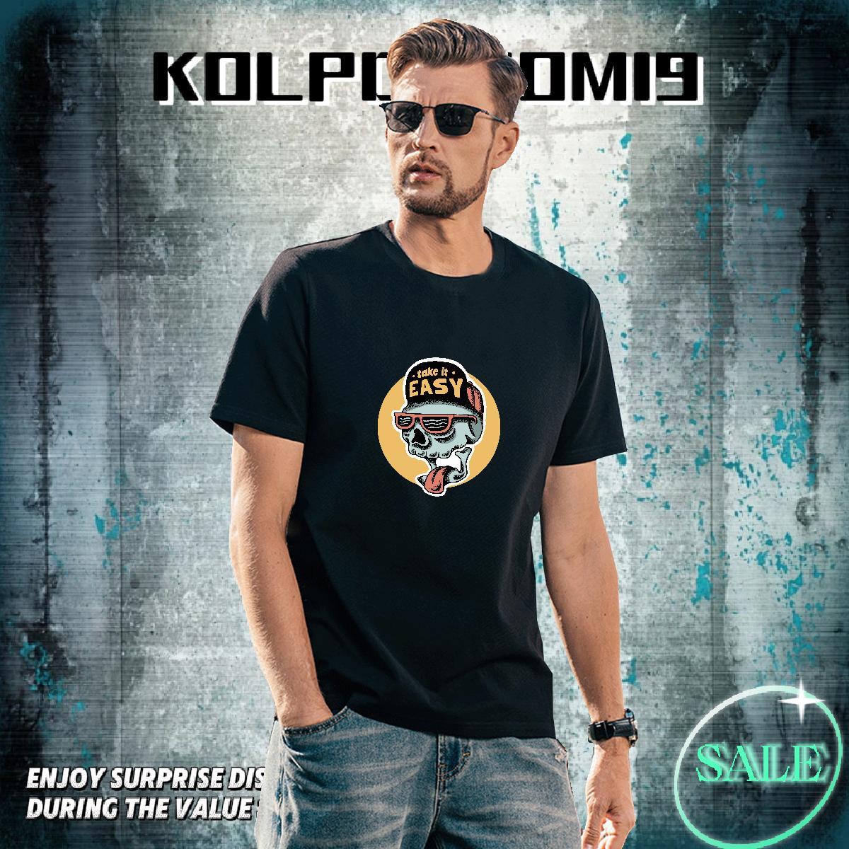 Unisex Men T Shirts 230g Pure Cotton skull Hip Hop Skull Breathable Crew Neck Men Tshirts 2024 Designer Top Tees