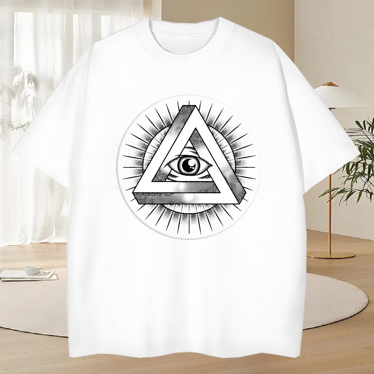 Designer Men T Shirts 230g Pure Cotton eye of the devil Beach Custom Print Oversized Short Sleeve O-Neck Mens Tshirts 2024 DIY Polos