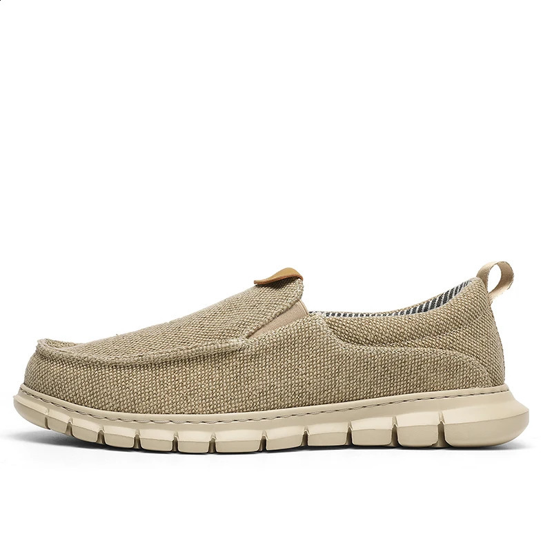 Soothing breathable canvas shoes mens outerwear slip in summer sports shoes comfortable casual mens shoes lightweight mens driving 240823