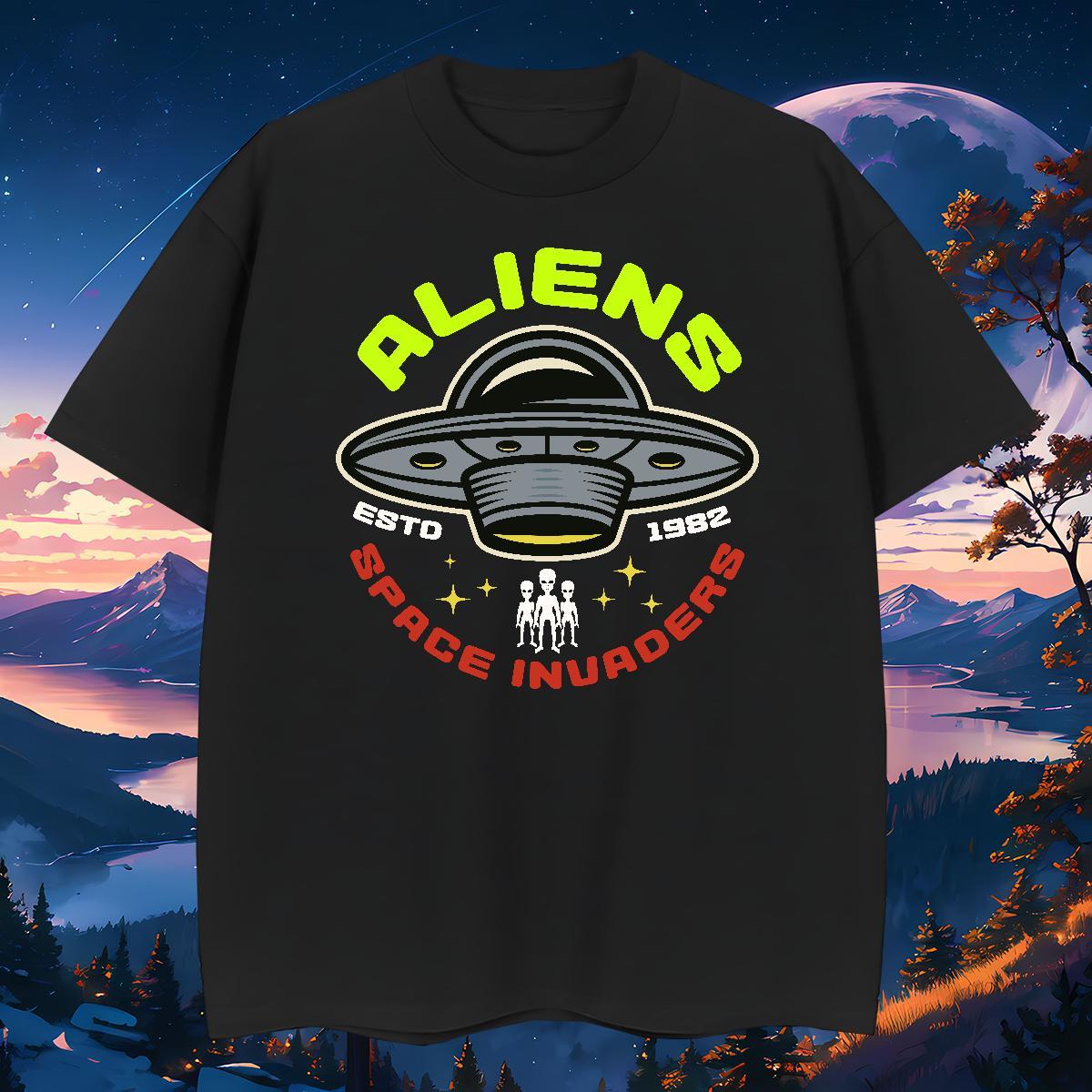Classic Mens T Shirts 230g 100% Cotton UFO Casual Daily Wear DIY Logo Oversized Breathable Short Sleeve Men Tops Tees Designer Top Tees