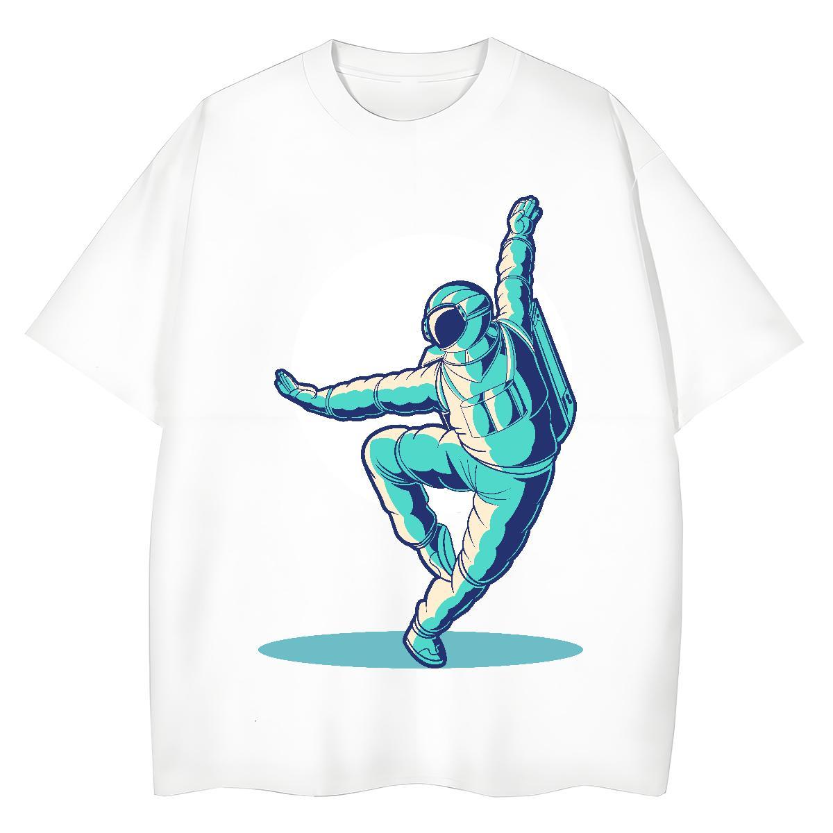 Brand Woman Tshirt 230g 100% Cotton cosmonaut Outdoor Womens T Shirts O-Neck Short Sleeve Oversized Top Shirts