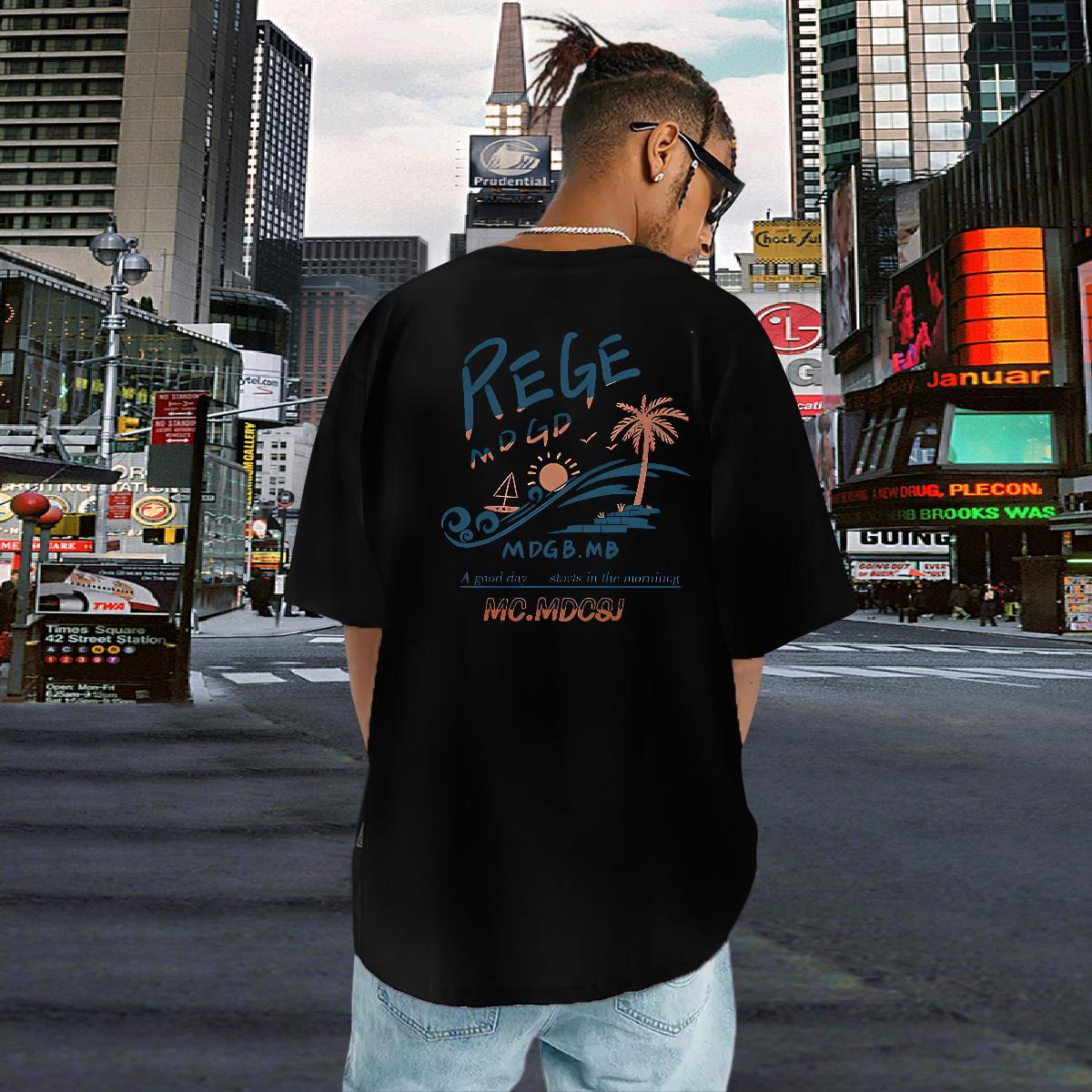 Wholesale T Shirt For Man 100% Cotton 230g sea wave Sports Casual Skull Pure Cotton Men Tops Tees DIY Tops Shirt