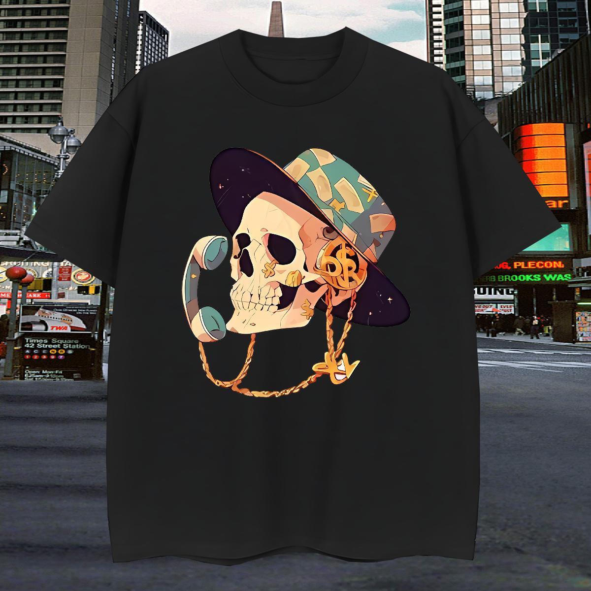 Cool T Shirt For Man 100% Cotton 230g skull Casual Customized Breathable Soft Men Tops Tees Brand Top Tees