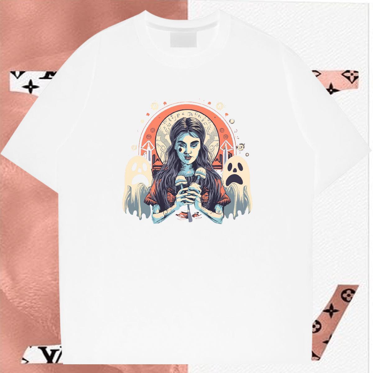 Loose T Shirts Men 230g Pure Cotton skull Summer Casual Custom Print Oversized Round Neck Short Sleeve Men Tshirts Stylist Polos