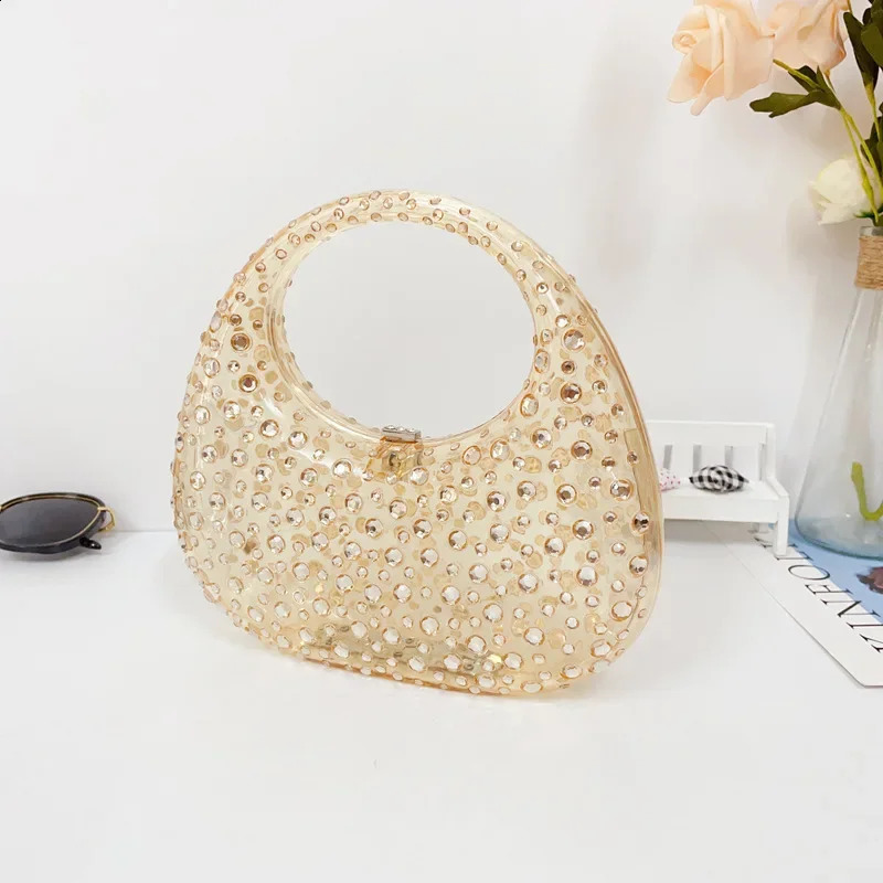 Handbag Women Transparent Summer Acrylic Bags Encrusted Evening Wedding Clear handbag 240824