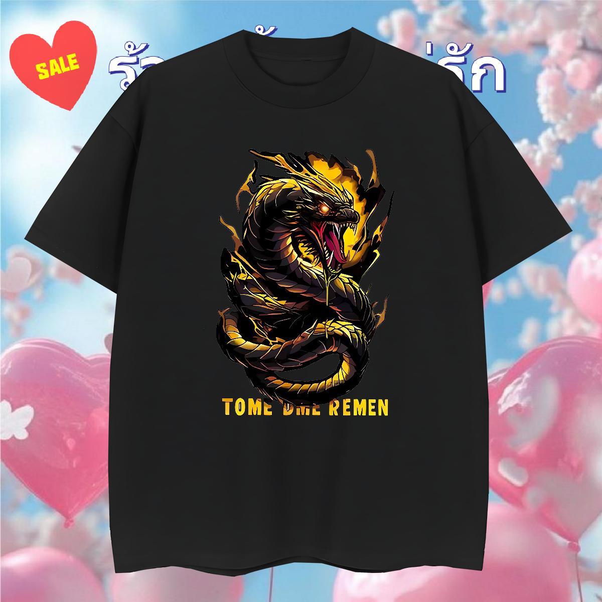 Unisex T shirt 230g 100% Cotton Black Gold Dragon Hip Hop Street DIY Logo Oversized Short Sleeve Soft Men Clothes T-Shirt Brand Clothings