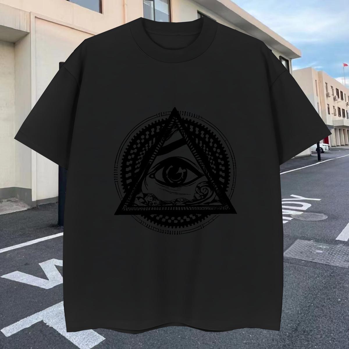 Cool Design Men T Shirts 100% Cotton 230g eyes Street Anime Print Pure Cotton Tshirts Factory Direct Clothings