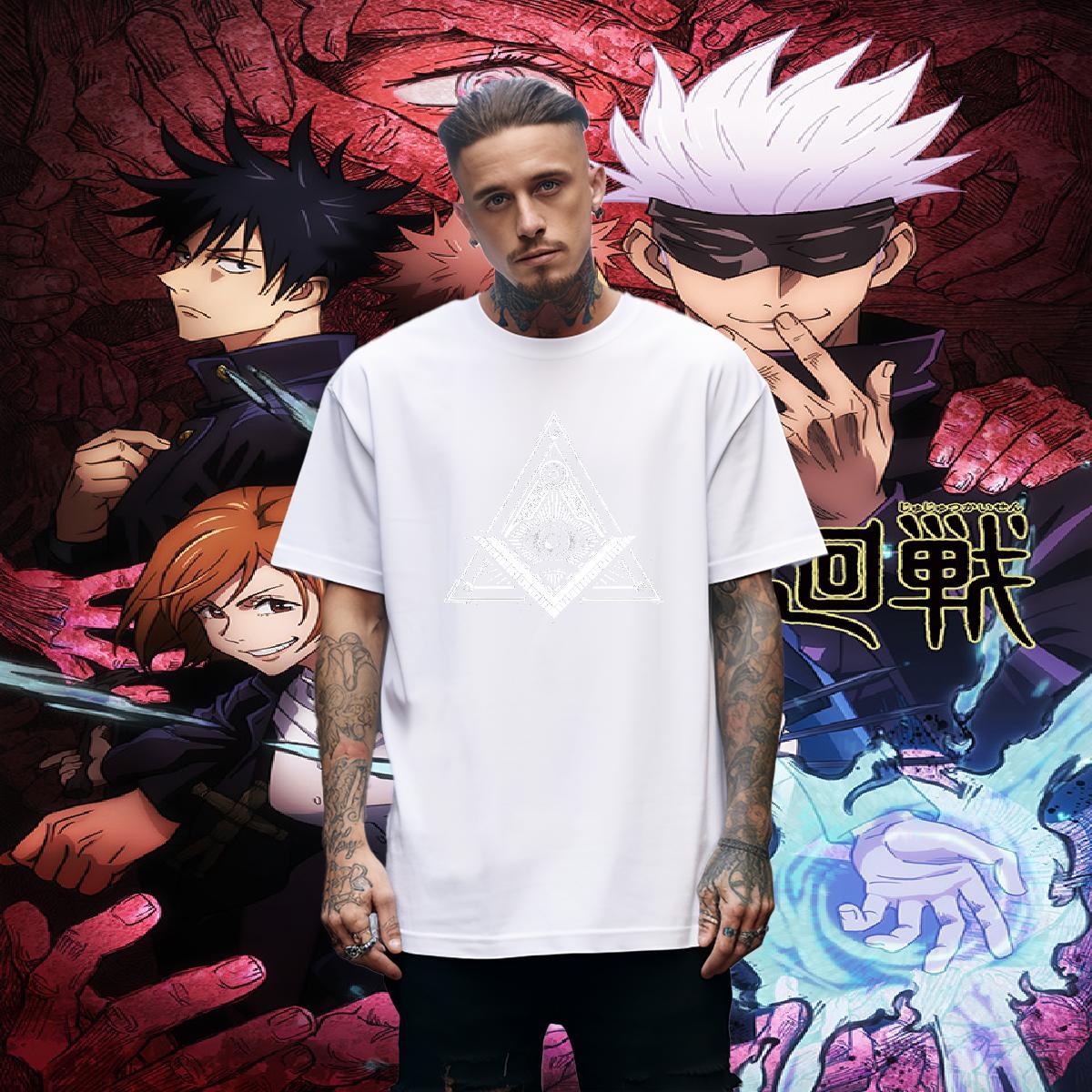 Wholesale T shirt 100% Cotton 230g eye of the devil Sports Casual Oversized 4XL Breathable Soft Couples T Shirts Custom Tee Shirt