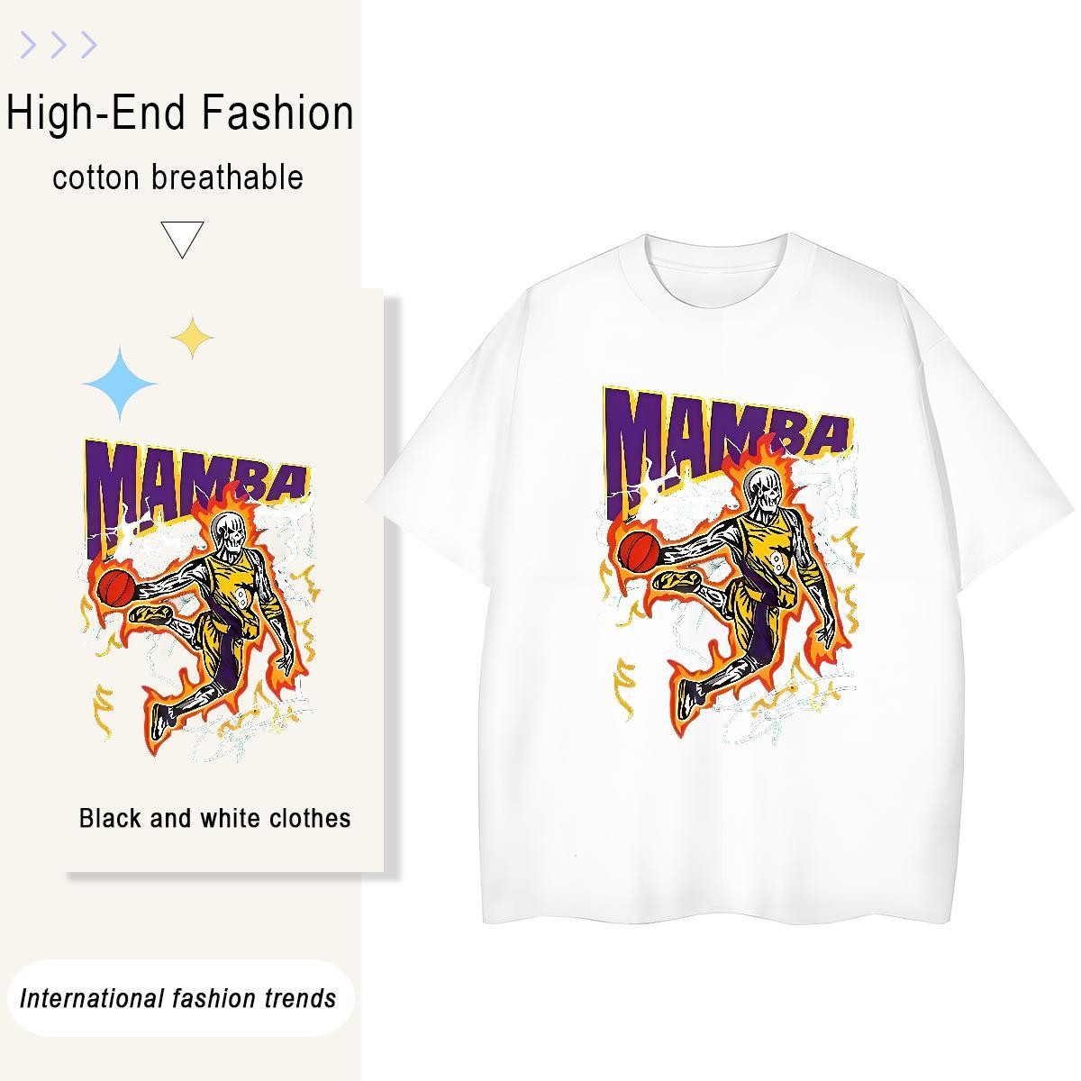 Brand Mens T Shirts 230g Cotton skull Beach Anime Breathable Crew Neck Tshirt for Man Woman Classic Casual Clothings
