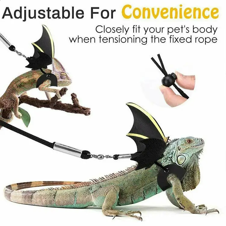 Adjustable Reptile Lizard Gecko Bearded Dragon Harness and Leash for Outdoor Pet Chameleon Supplies 240824