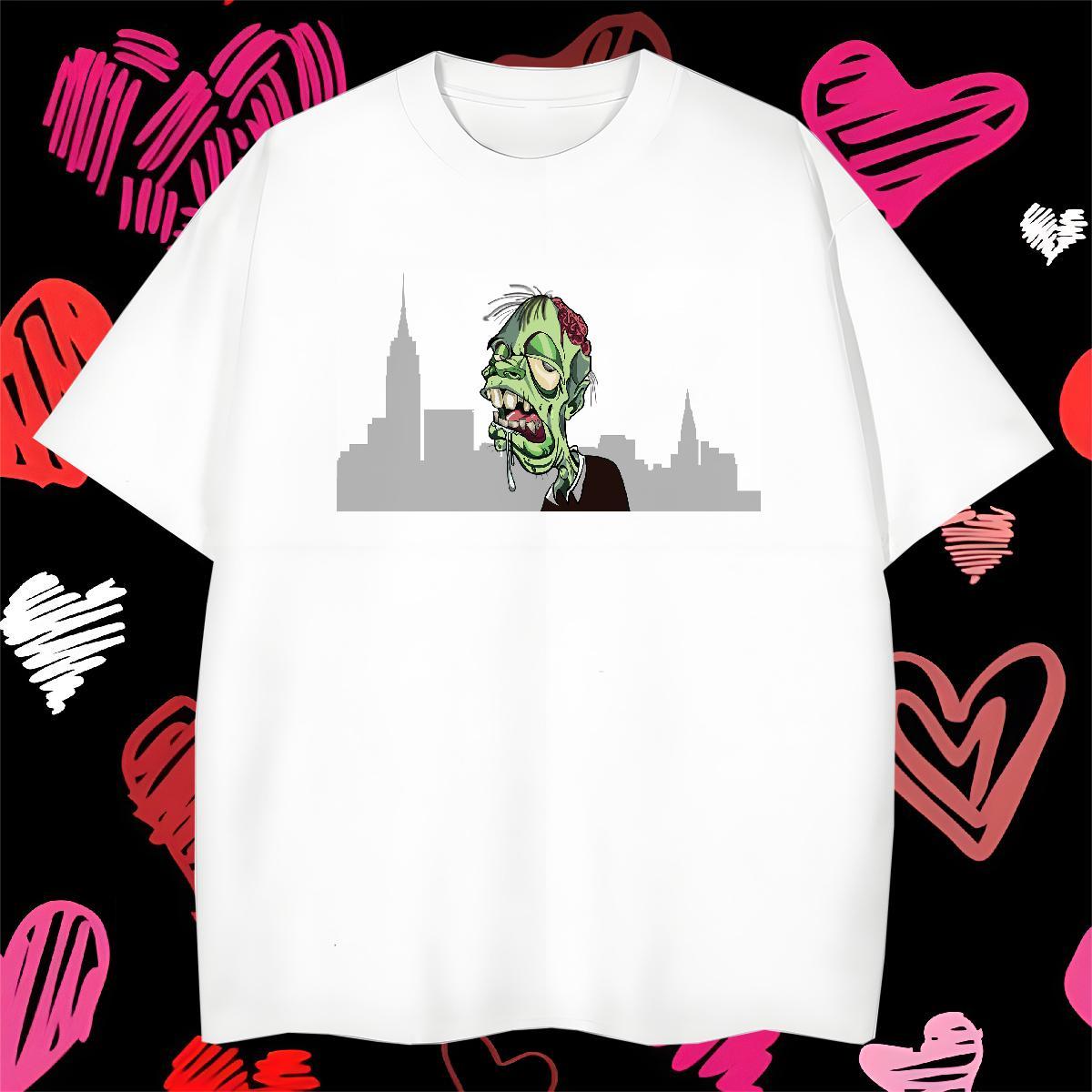 Wholesale T Shirt For Man 230g 100% Cotton skull Street Wear Custom Print Oversized Breathable Short Sleeve Men Tops Tees DIY Customized Clothings