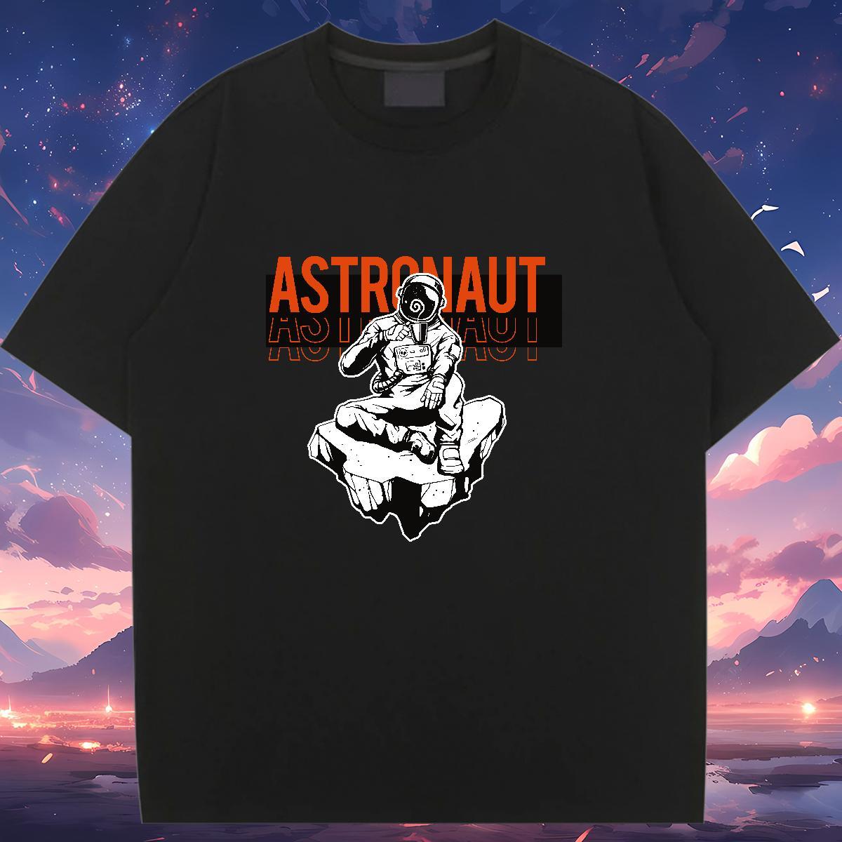 Free Shipping Unisex Tshirts 230g Cotton cosmonaut Spring Summer Womens T Shirts Breathable Oversized Top Tees