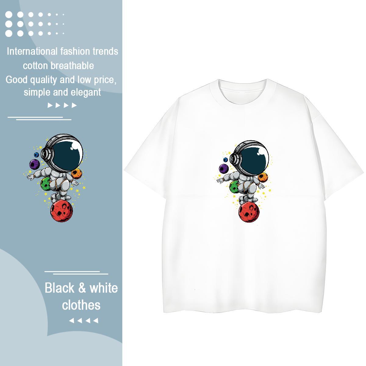 Designer Nice Lady T shirt 230g 100% Cotton universe Beach T-Shirts for Women Breathable Crew Neck Custom Printed Tops Tees