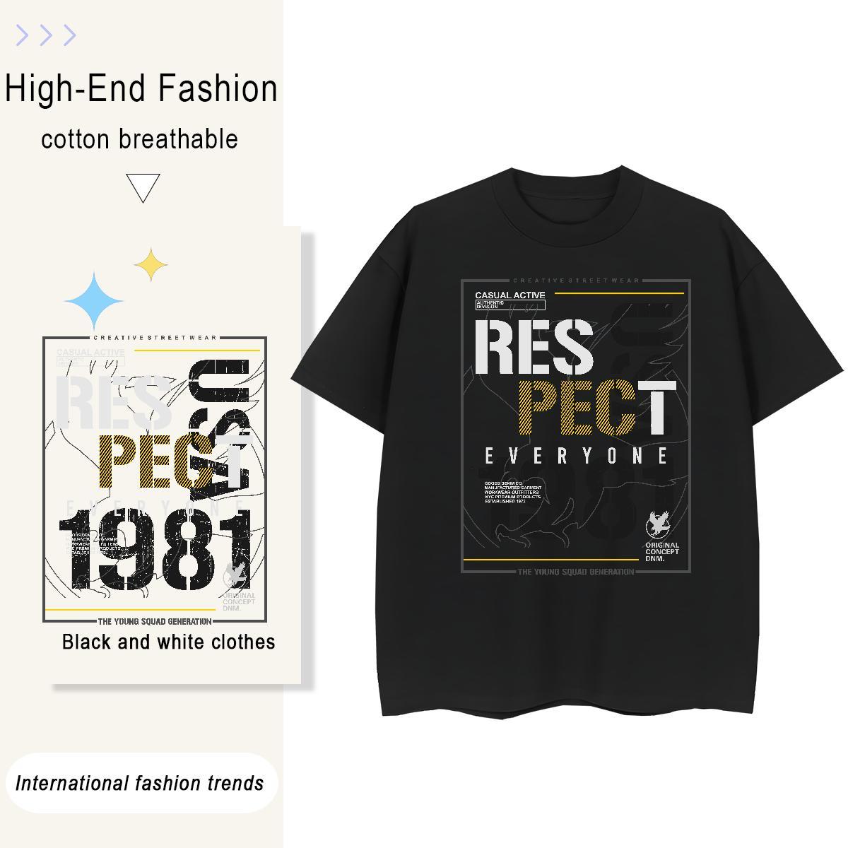 Lady Womens Tshirts 230g 100% Cotton letter Hip Hop Womens T Shirts Crew Neck Breathable Graphic Top Shirts