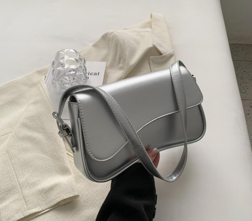 Women New Buckle Shoulder Bag Commuting Work Fashion Simple Style Armpit Bag Handheld Free shipping