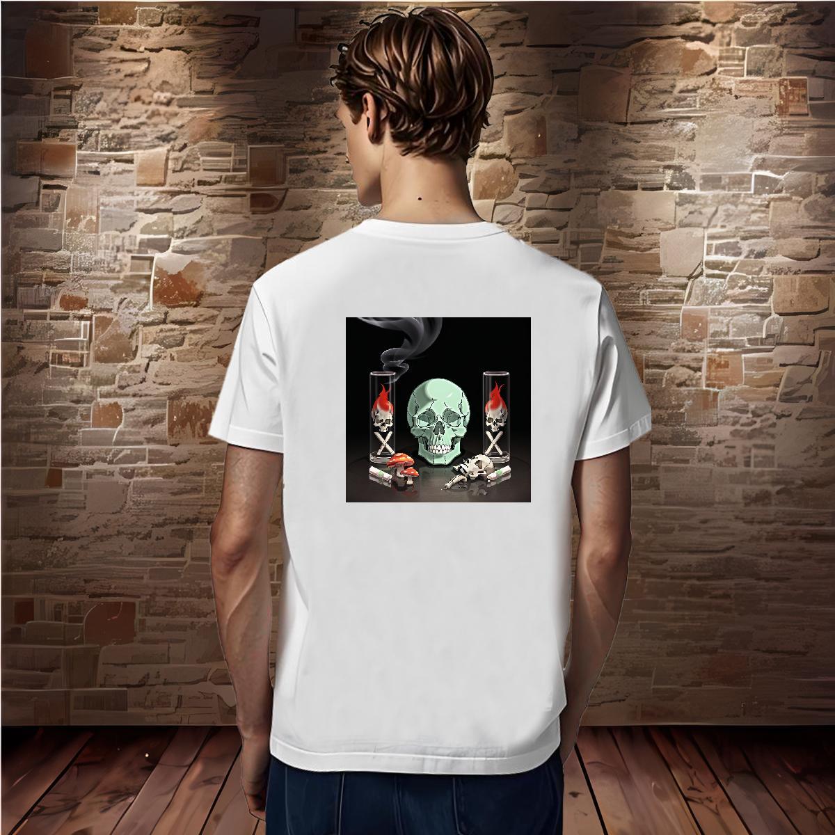 TOP Quality T-Shirts 100% Cotton 230g skull Spring Summer Custom Print Plus Size Crew Neck Breathable Men Tees DIY Customized Wear