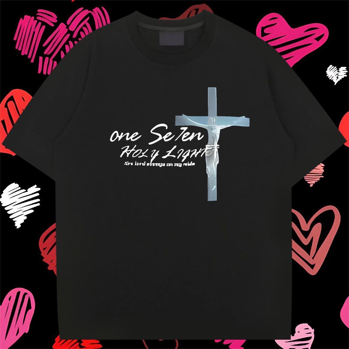 Soft Men T Shirts 100% Cotton 230g Religion Street wear Hip Hop DIY Printed Breathable Crew Neck Tshirts Fashion Designer Polos