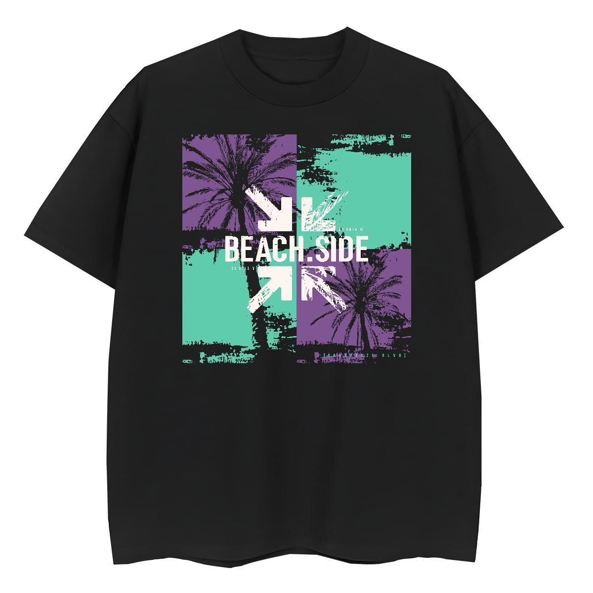 Loose Couples T Shirts 230g Cotton painting Hip Hop T Shirts Women Short Sleeve O-Neck DIY Printed Polos