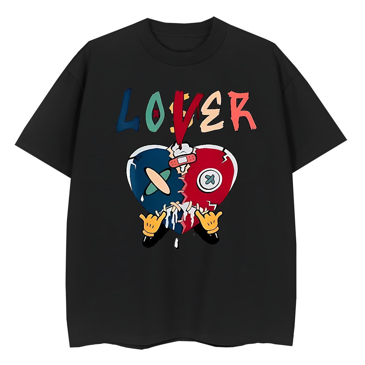 5A Unisex Tshirts 230g Pure Cotton letter Street Wear Woman T Shirts Crew Neck DIY Anime Printed Tops Shirt