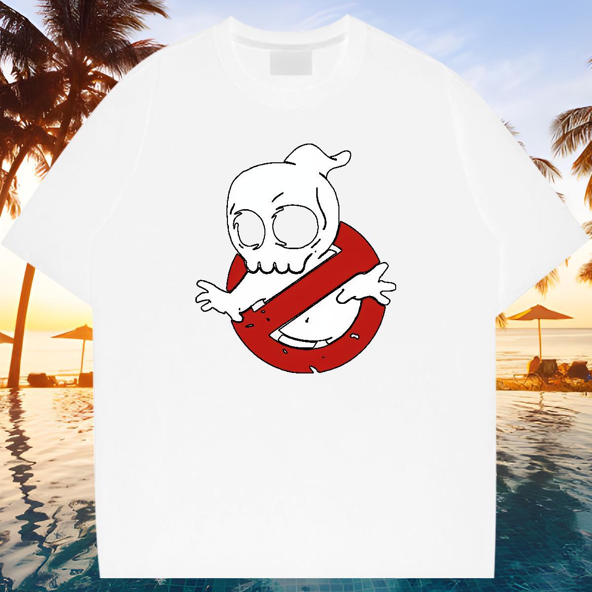 Free Shipping Mens T Shirts 230g Cotton skull Spring Summer Black White Breathable Crew Neck Tshirt for Man Woman DIY Customized Clothes