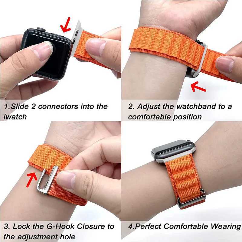 Alpine loop For iwatch Ultra 2 band 49mm 44mm 40mm 45mm 41mm 42mm 38mm bracelet correa iWatch series 9 8 7 6 se strap bands Z240824
