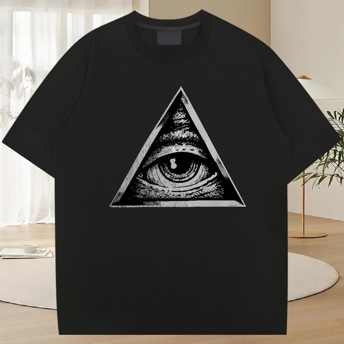 Loose Fit Man T Shirts 230g Cotton eye of the devil Daily Outfit Custom Big Size Crew Neck Breathable Couples T Shirts Brand Tops Shirt