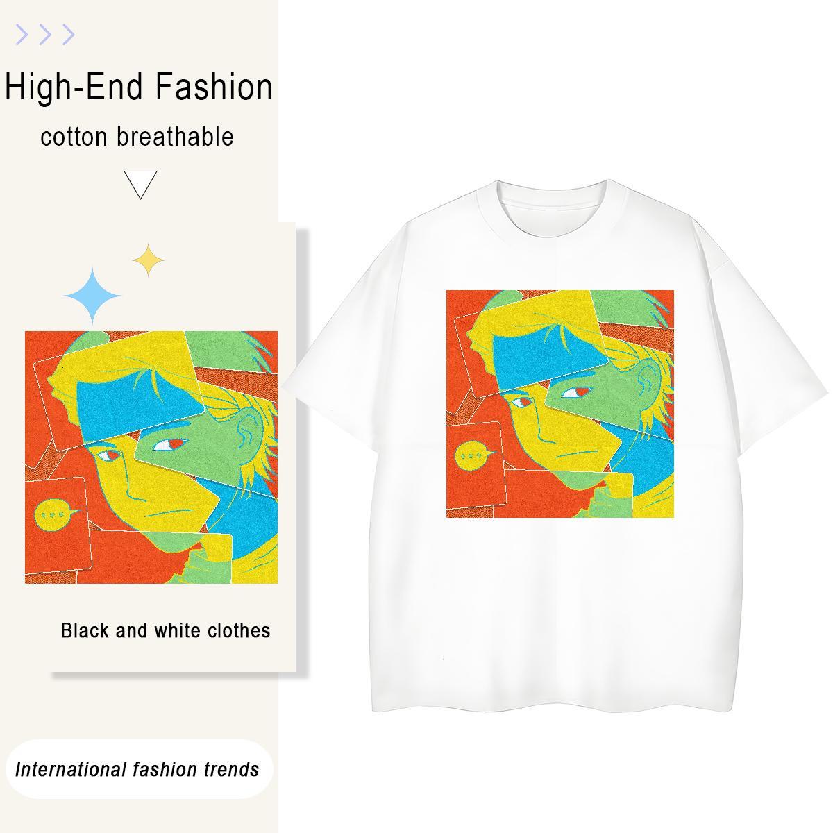 Cool T Shirt For Man 100% Cotton 230g portrait Street wear Hip Hop Customized Breathable Tshirt for Man Woman Factory Direct Clothings
