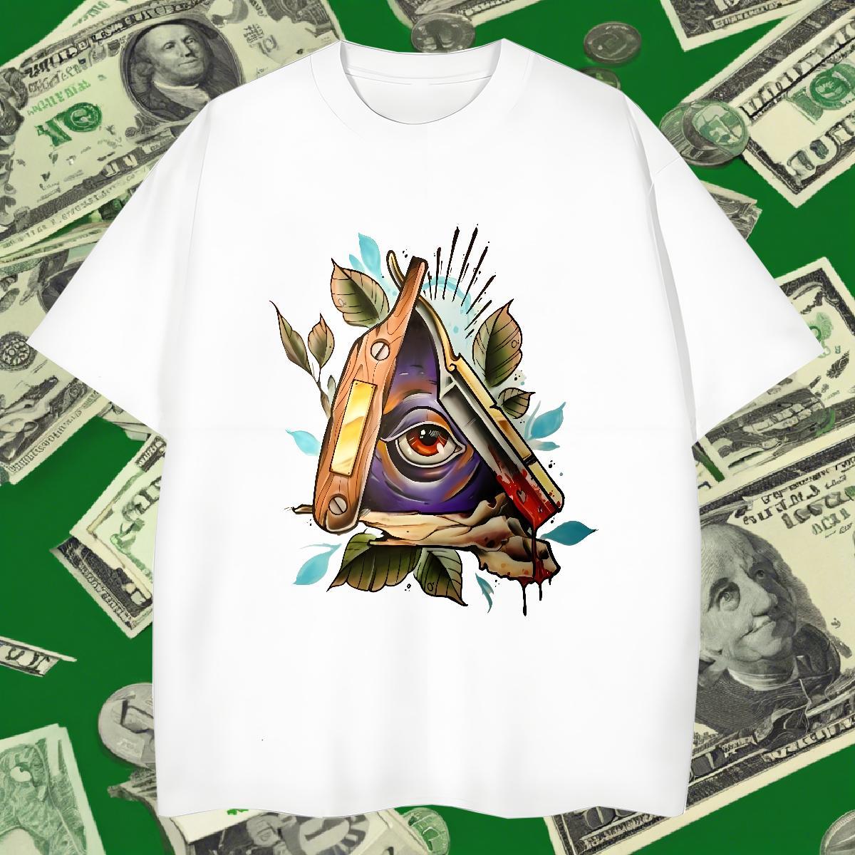 Soft T shirt 230g Cotton eye of the devil Casual Daily Wear Custom Anime Breathable Tshirts Wholesale Tops Tees