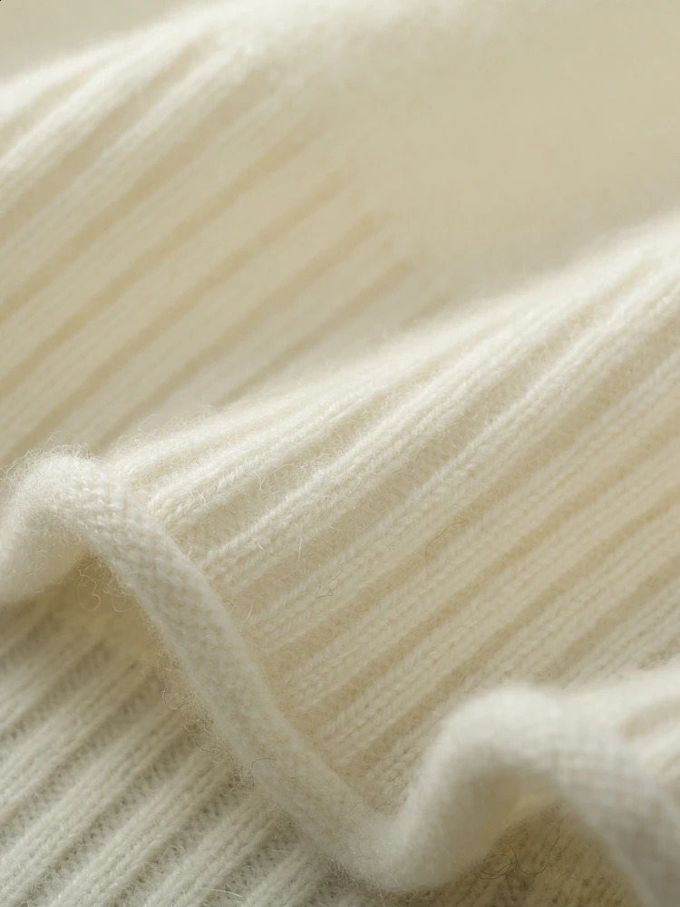 Mens Cashmere Sweater Mock Neck Zippers Cardigan Autumn Winter Thick Soft Coat 100 Merino Wool Knitwear Smart Casual Clothing 240824