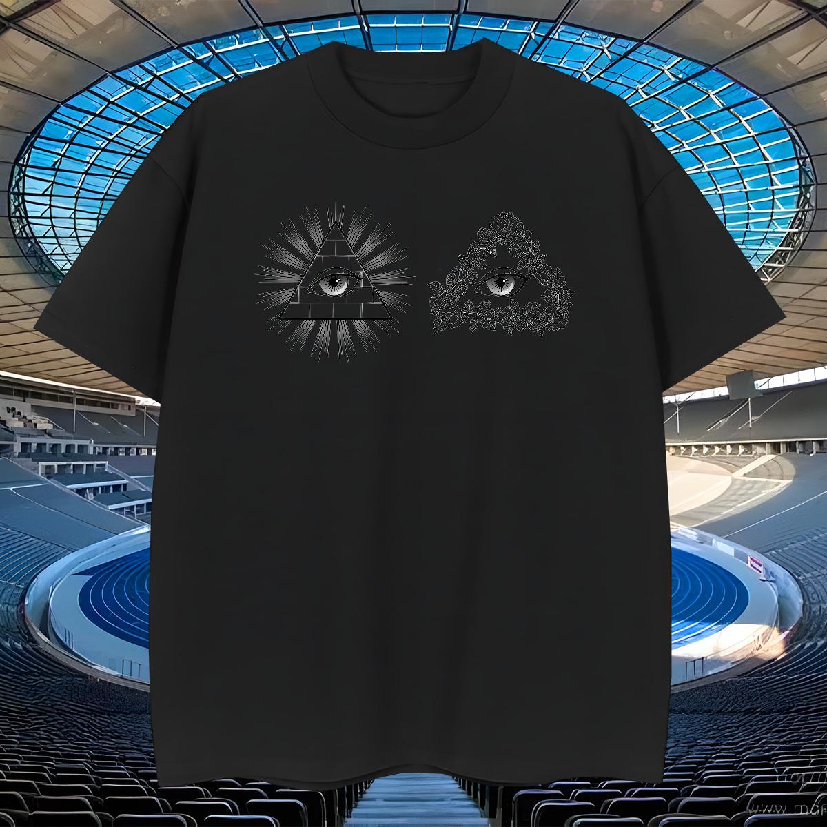 Comfortable T Shirt For Man 100% Cotton 230g eye of the devil High Street Hip Hop Custom Big Size Short Sleeve Soft Tshirts Stylist Polos