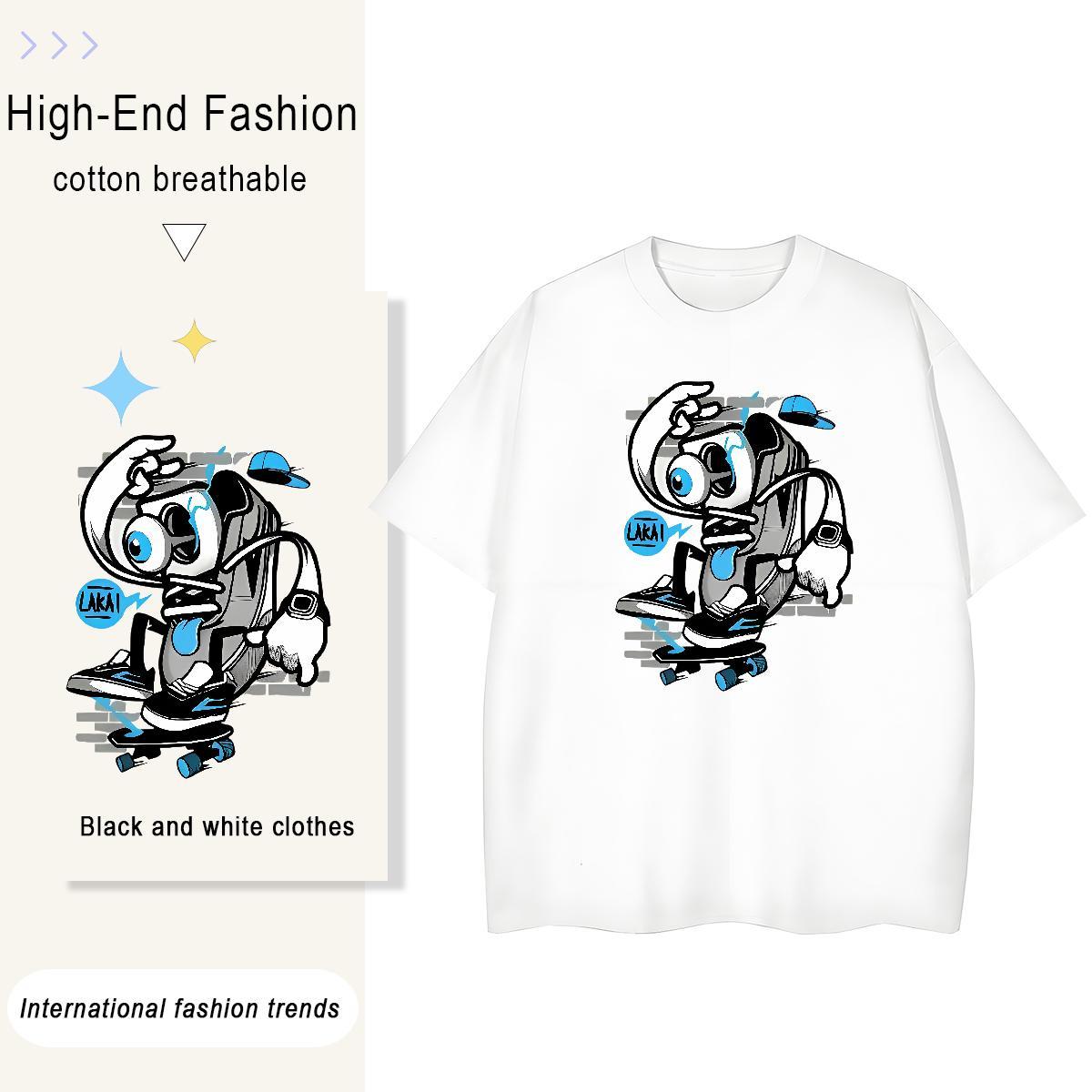 5A Women Tshirts 230g 100% Cotton icon Street Wear T-Shirts for Women Breathable Short Sleeve DIY Anime Tops Tees