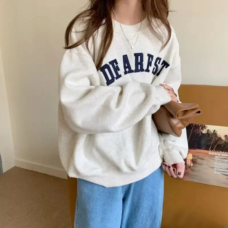 Autumn Letter Hoodie Women Fashion Korean Thin Chic Pullovers Womens Sweatshirts Streetwear Loose Hoodies for Women 240824