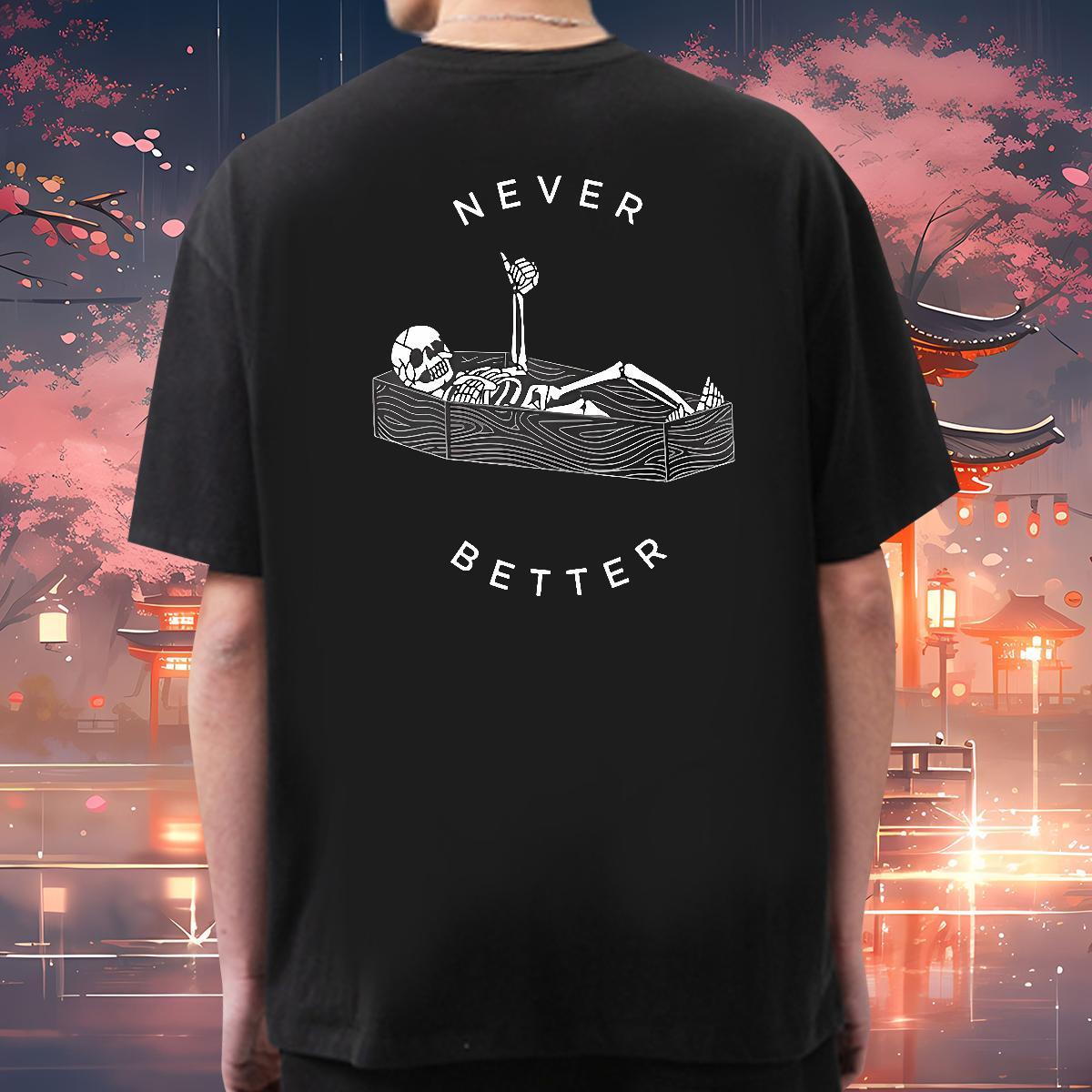 Unisex Mens T Shirts 230g 100% Cotton skull Anime Printing Street Custom Print Plus Size Breathable Couples T Shirts Fashion Design Tee Shirt