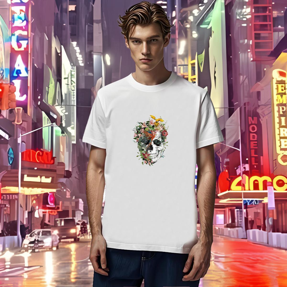 High Quality T Shirt For Man 100% Cotton 230g skull Hip Hop Street Oversized 3XL 4XL Breathable Short Sleeve Mens Tshirts Classic Casual Top Tees