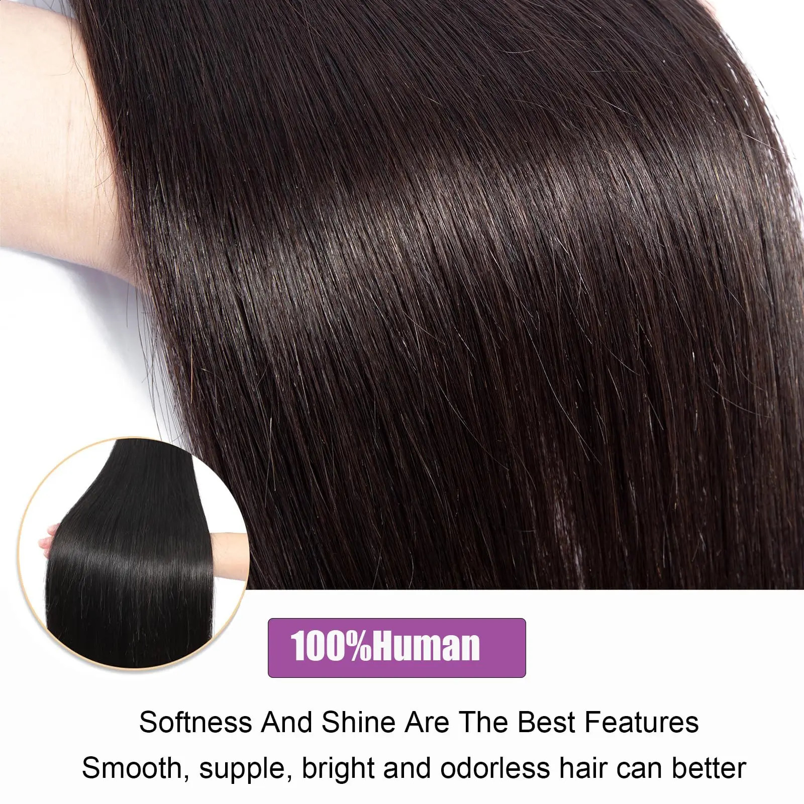 Cosdelu Brazilian Bone Straight Human Hair 3 4 bundles of original Remy hair extended double braided wholesale 30 36 inch 240801