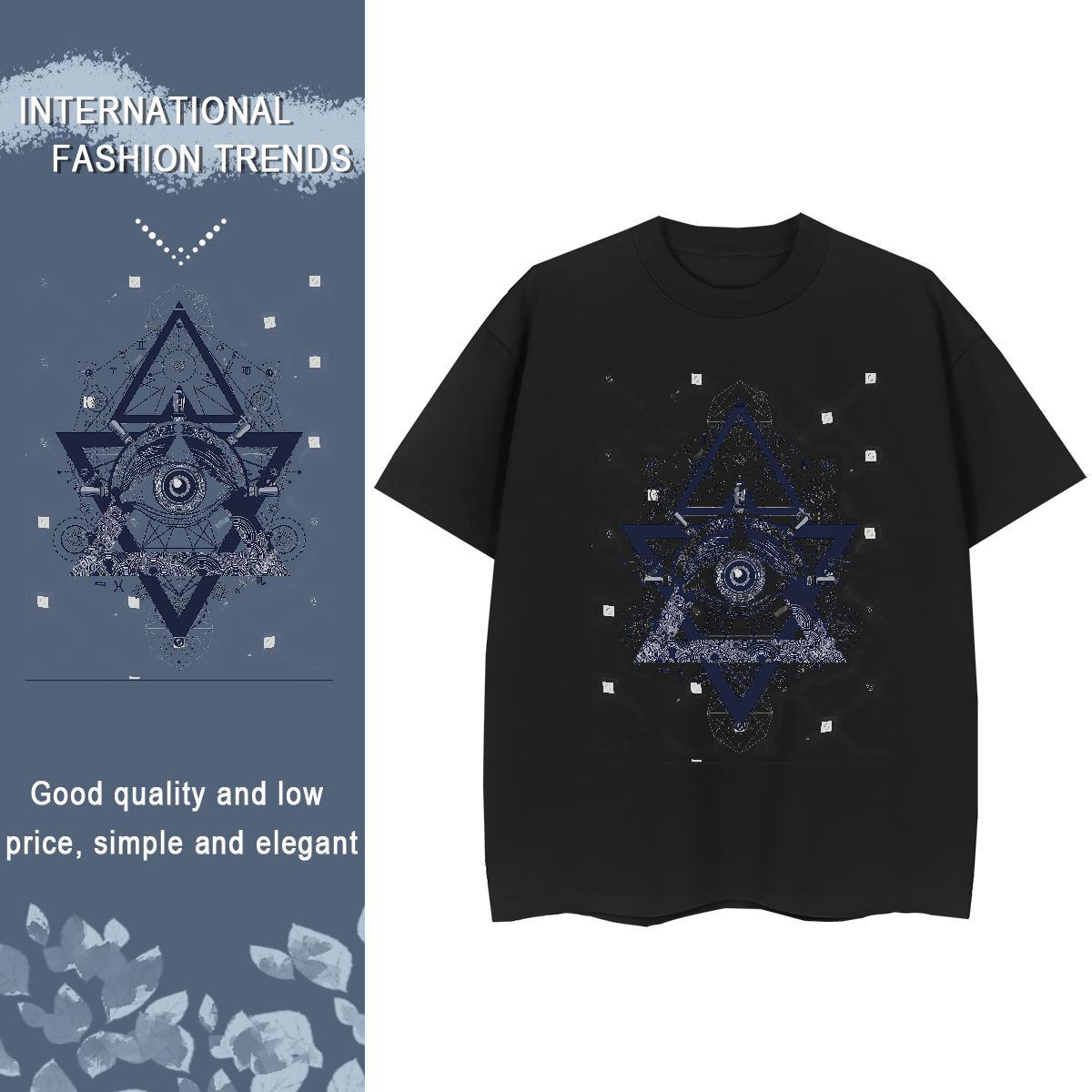 Free Shipping Men T Shirts 230g 100% Cotton eye of the devil Casual Beach Custom Print Oversized O Neck Short Sleeves Tshirts Wholesale Clothes