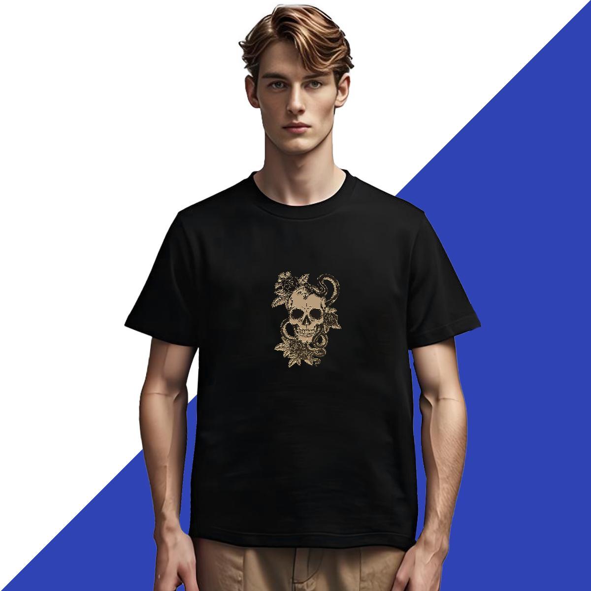 TOP Quality Men T Shirts 230g Cotton skull Outdoor Customized Breathable Short Sleeve Men Tops Tees Fashion Design Wear